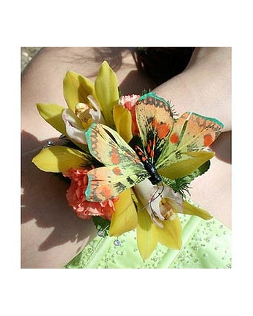 Yellow and Peach Wristlet
